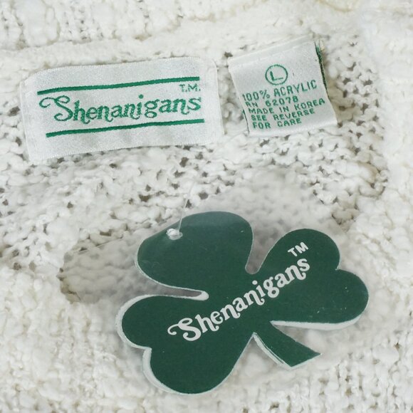 Shenanigans Woman's Large Square Chunky Knit Floral Short Sleeve Vintage NWT! - Picture 5 of 7